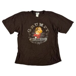 Vintage‎ Disney Snow White Grumpy Bad Mood T-Shirt Brown Mens Size XL